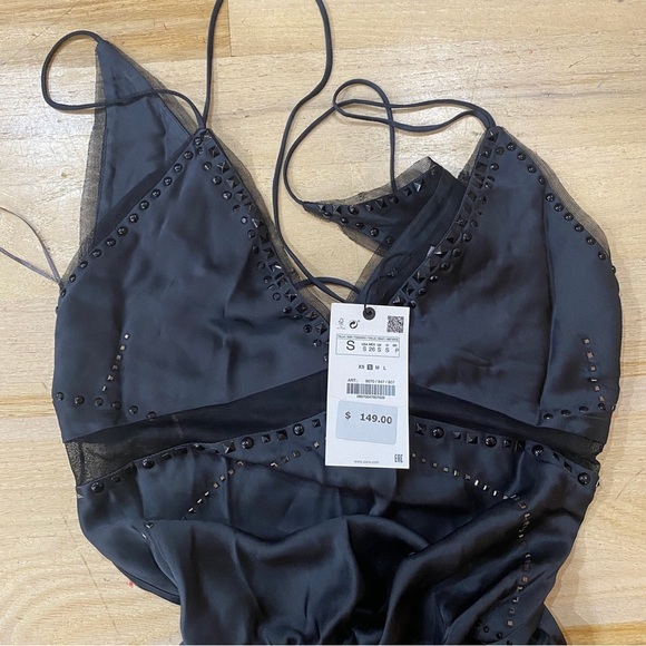 Zara black studded dress Limited Edition - Picture 5 of 9